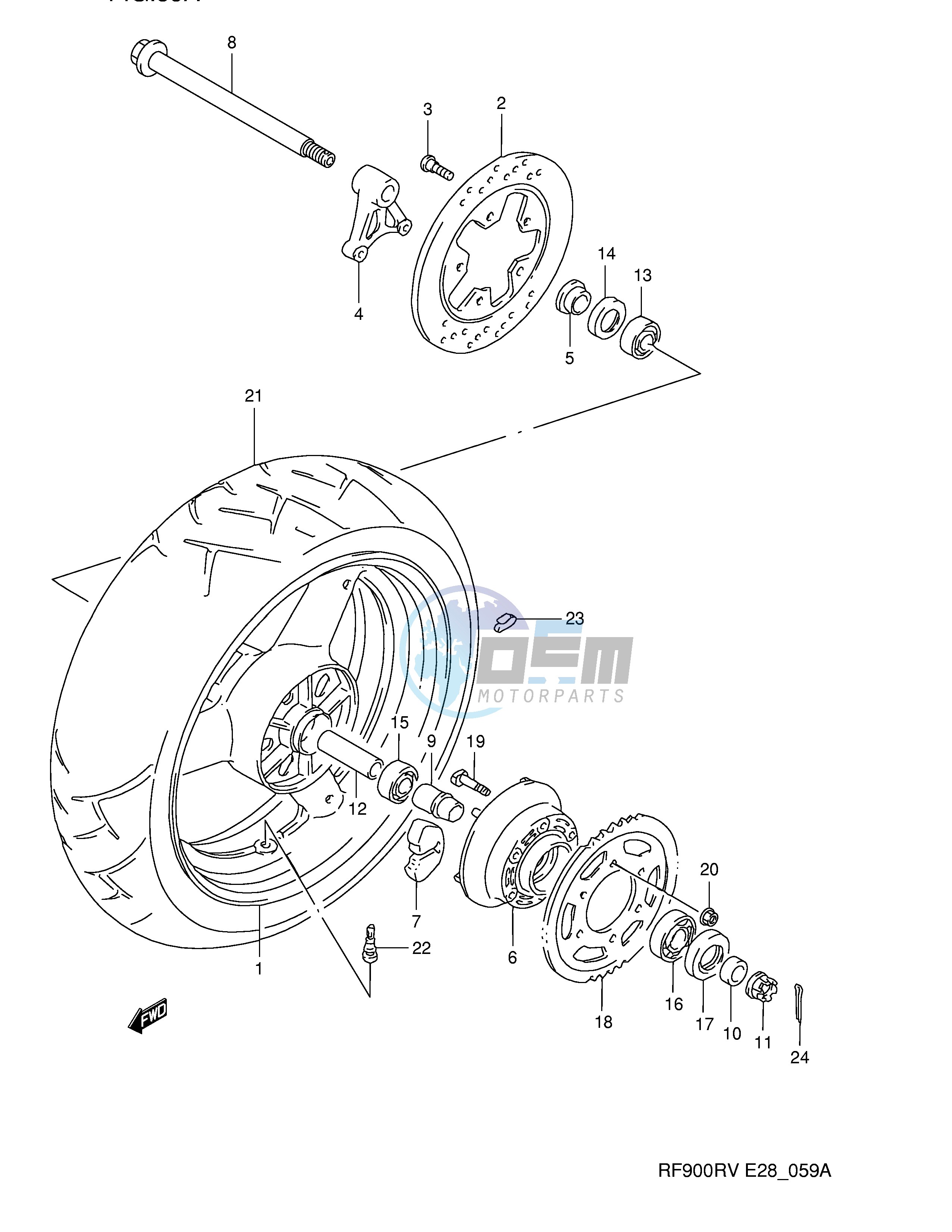 REAR WHEEL (MODEL T V)