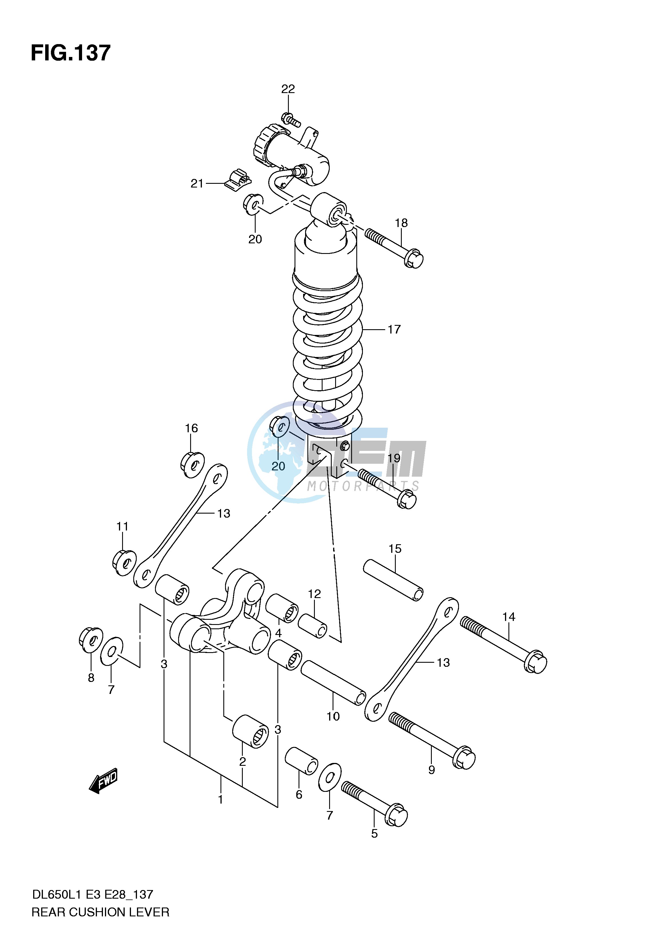 REAR CUSHION LEVER (DL650L1 E28)