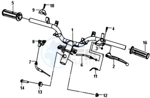 FIDDLE III 200I L6 drawing HANDLEBAR / BRAKE LEVERS /CABLES