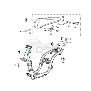 LUDIX 10 RB ONE drawing FRAME AND SADDLE