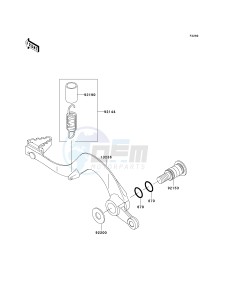 KLX 450 A [KLX450R] (A8F-A9F) A9F drawing BRAKE PEDAL