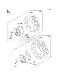 KVF 360 A [PRAIRIE 360 4X4] (A6F-A9F) A7F drawing WHEELS_TIRES