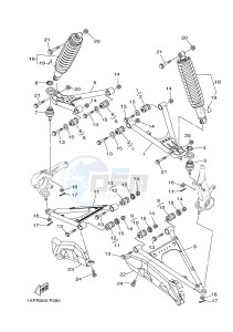 YXM700E YXM70VPHJ VIKING EPS HUNTER (B5FA) drawing FRONT SUSPENSION & WHEEL