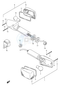 GSX-R1100W (E2) drawing TURNSIGNAL LAMP (MODEL S)