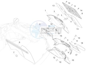 GTS 300 ie Super (EMEA, APAC) (AU, HK, IN, IT, J, SG, TW, UK) drawing Rear cover - Splash guard