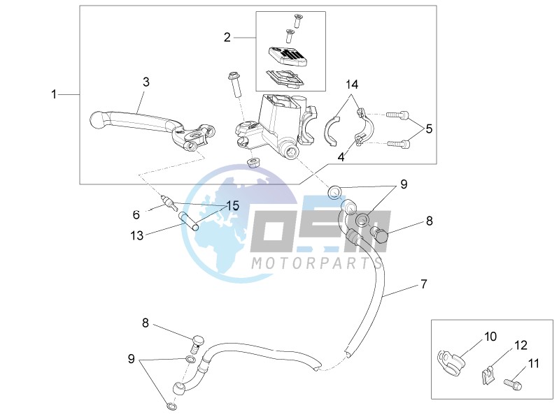 Front master brake cilinder