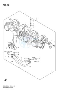 GSX650F (E21) Katana drawing THROTTLE BODY