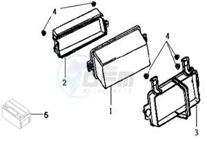 MEGALO 125 E2 drawing BATTERY