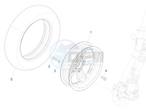 125 4T 3V I GET ie Primavera (APAC) (AU, EX, JA, KR, VT) drawing Front wheel