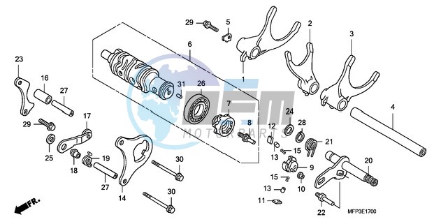 GEARSHIFT DRUM/GEARSHIFT FORK