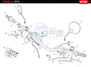 TANGO-50-WHITE drawing HANDLEBAR - CONTROLS