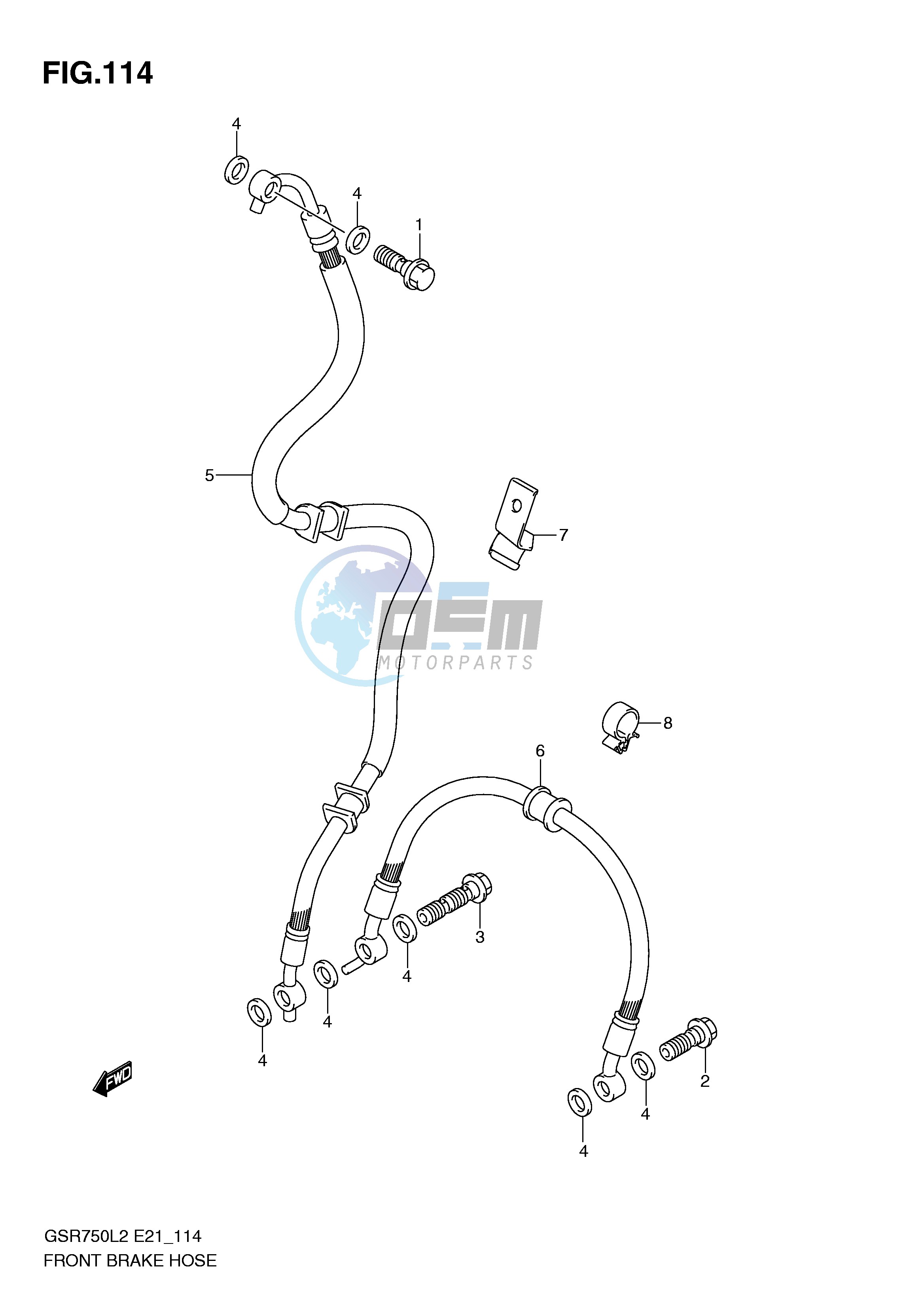 FRONT BRAKE HOSE (GSR750UEL2 E21)