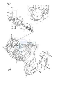 RM125 (E2) drawing CRANKCASE COVER- WATER PUMP