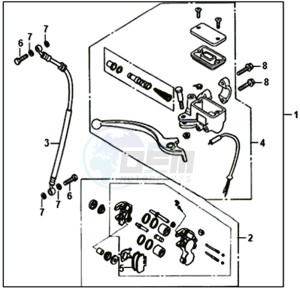 ORBIT III 50 25KMH (L8) NL drawing FRONT BRAKE  CALIPER / BRAKE LEVER /BRAKE LINE