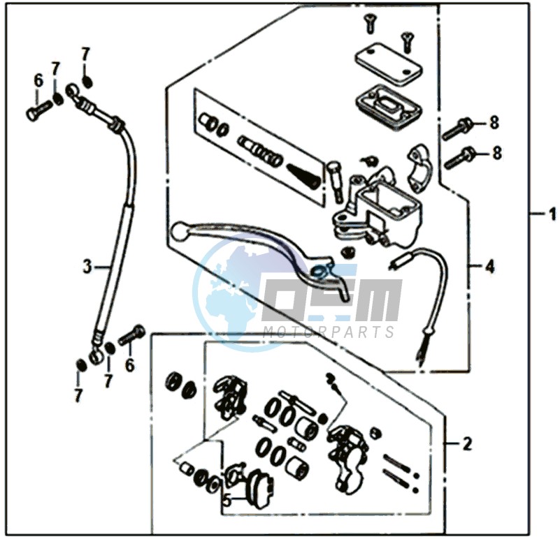 FRONT BRAKE  CALIPER / BRAKE LEVER /BRAKE LINE