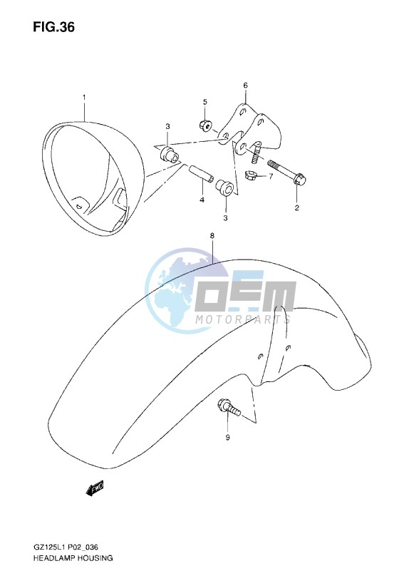 HEADLAMP HOUSING L1