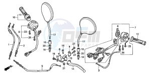 CB600F CB600S drawing HANDLE LEVER/SWITCH/ CABLE (CB600F2)