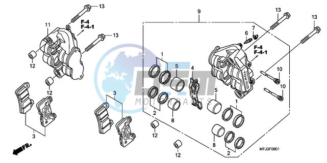 FRONT BRAKE CALIPER (CBR600RR9,A/RA9,A)