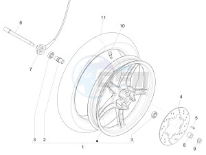 Liberty 125 4t e3 drawing Front wheel