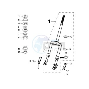 VIVA 2 DCA drawing FRONT FORK / STEERINGHEAD