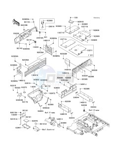 KAF 620 K [MULE 3010 TRANS4X4 HARDWOODS GREEN HD] (K6F-K8F) K7F drawing FRAME FITTINGS