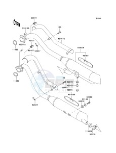 VN 800 A [VULCAN 800] (A6-A9) [VULCAN 800] drawing MUFFLER-- S- -