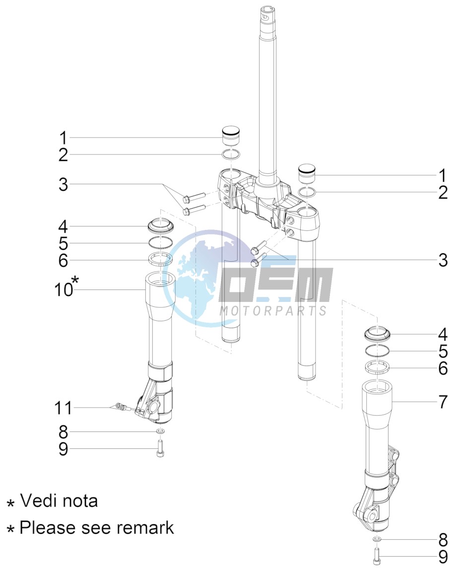 Fork's components (Kayaba)