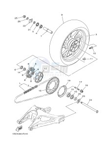 MT09 MT-09 900 (1RCN 1RCP) drawing REAR WHEEL