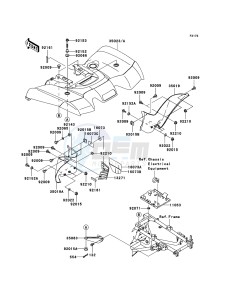 KVF650 4x4 KVF650-D1 EU GB drawing Rear Fender(s)