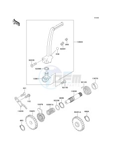 KX 65 A [KX65 MONSTER ENERGY] (A6F - A9FA) A6F drawing KICKSTARTER MECHANISM