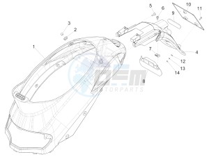 Liberty 50 4T PTT NEXIVE drawing Rear cover - Splash guard