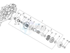 Runner 125 VX 4t SC e3 (UK) UK drawing Driven pulley