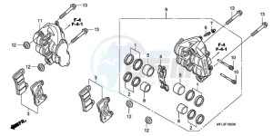 CBR1000RR9 BR / MME SPC - (BR / MME SPC) drawing FRONT BRAKE CALIPER