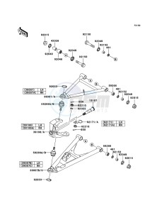 KFX700 KSV700B6F EU drawing Suspension