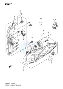 AN400 (E2) Burgman drawing FRONT COMBINATION LAMP