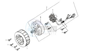 JET ONE 50 drawing FLYWHEEL WITH MAGNETO / FAN