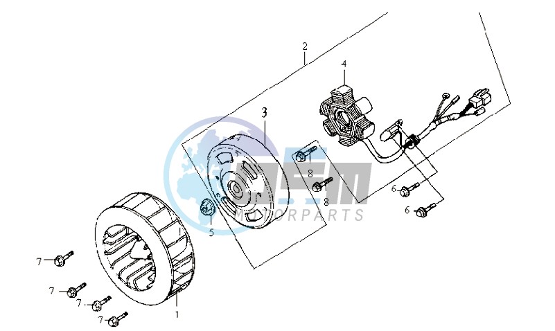 FLYWHEEL WITH MAGNETO / FAN