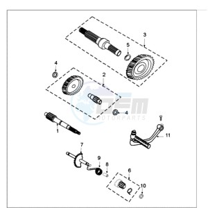 FIGHT 3 E 4T drawing DRIVE SHAFTS / KICKSTARTER