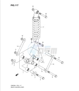 SV650/S drawing REAR CUSHION LEVER (SV650SUL1 E24)