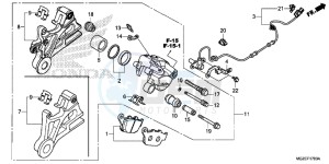 CB500FAE CB500F ABS UK - (E) drawing REAR BRAKE CALIPER