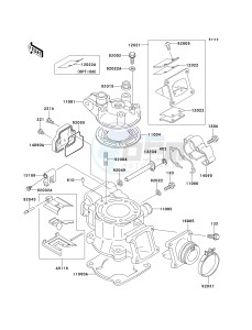 KX 80 W [KX80] (W1-W3) [KX80] drawing CYLINDER HEAD_CYLINDER