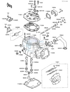 KX 250 F [KX250] (F1) [KX250] drawing CYLINDER HEAD_CYLINDER