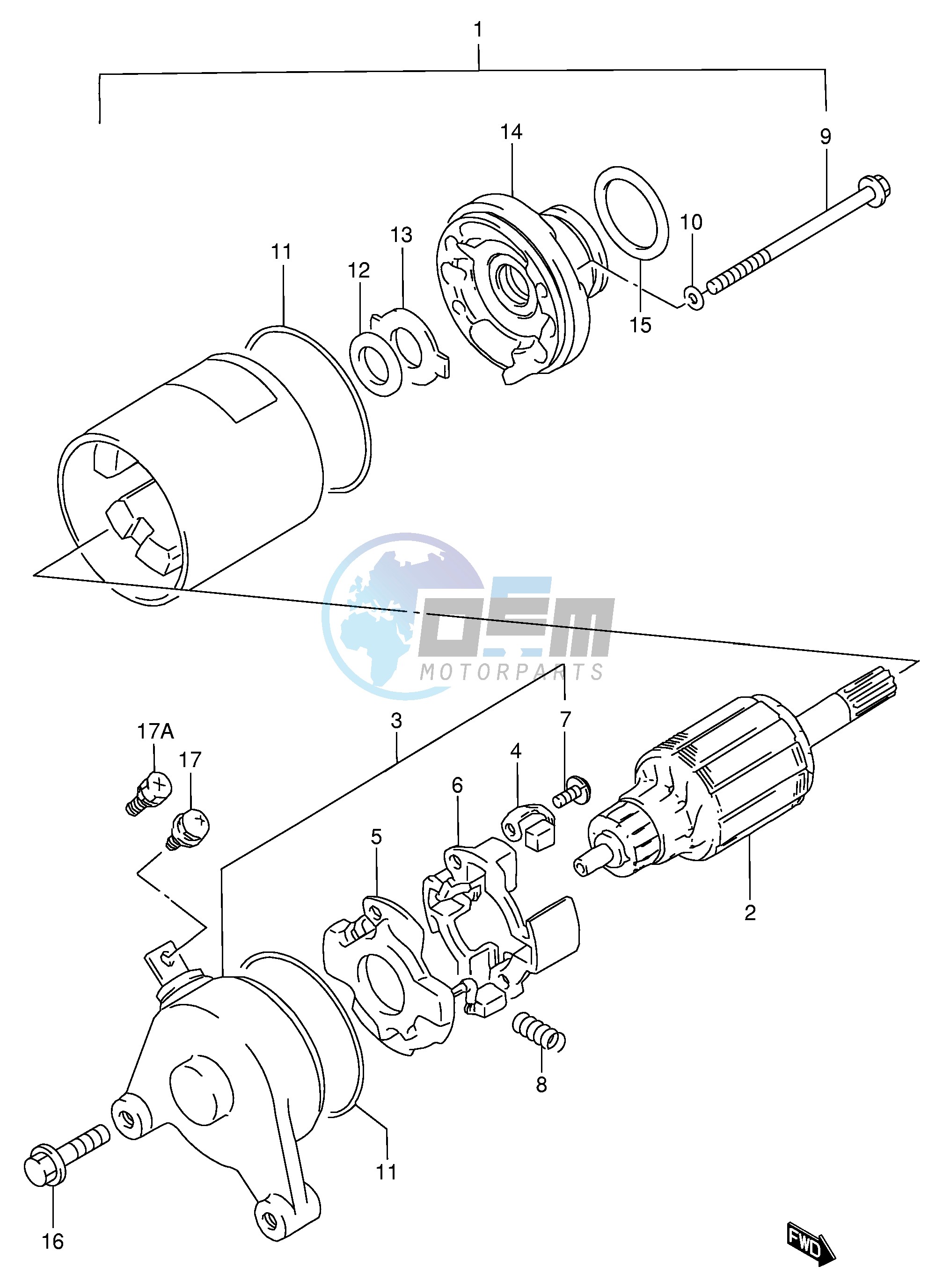 STARTING MOTOR (MODEL M N R)