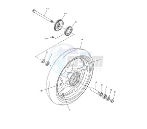 XJ6-FA DIVERSION ABS 600 drawing FRONT WHEEL