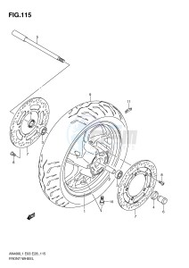 AN400 (E3-E28) Burgman drawing FRONT WHEEL (AN400L1 E3)