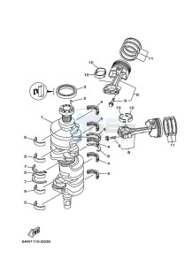 F350AETX drawing CRANKSHAFT--PISTON