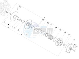 GTS SUPER- SUPER SPORT 150 4T 3V IE ABS E3-E4 (APAC) drawing Driven pulley