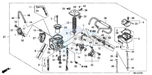 TRX500FAC drawing CARBURETOR