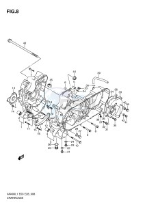 AN400 (E03) Burgman drawing CRANKCASE (AN400ZAL1 E28)