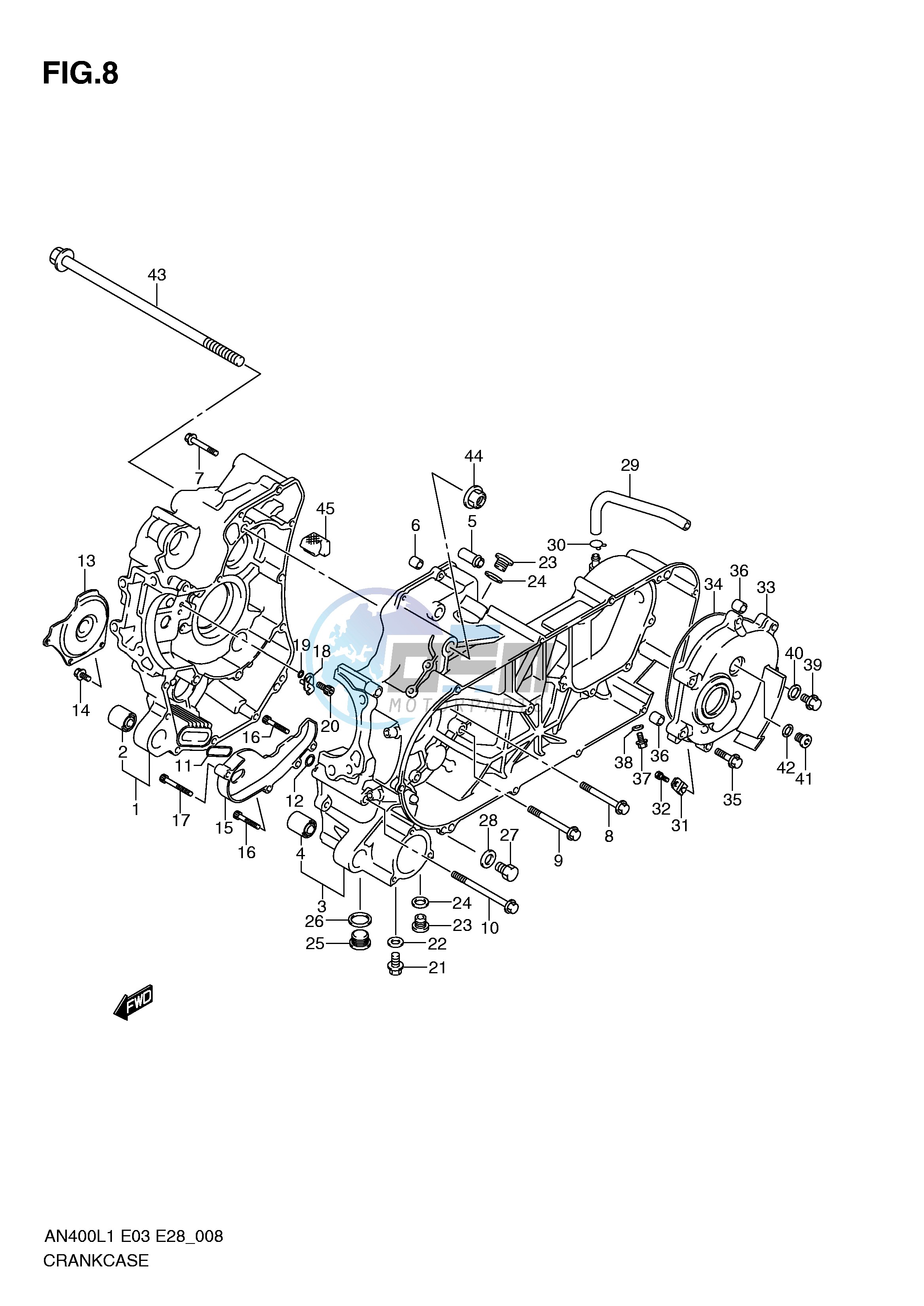 CRANKCASE (AN400ZAL1 E28)